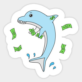 Dollar Fin Dolphin Sticker